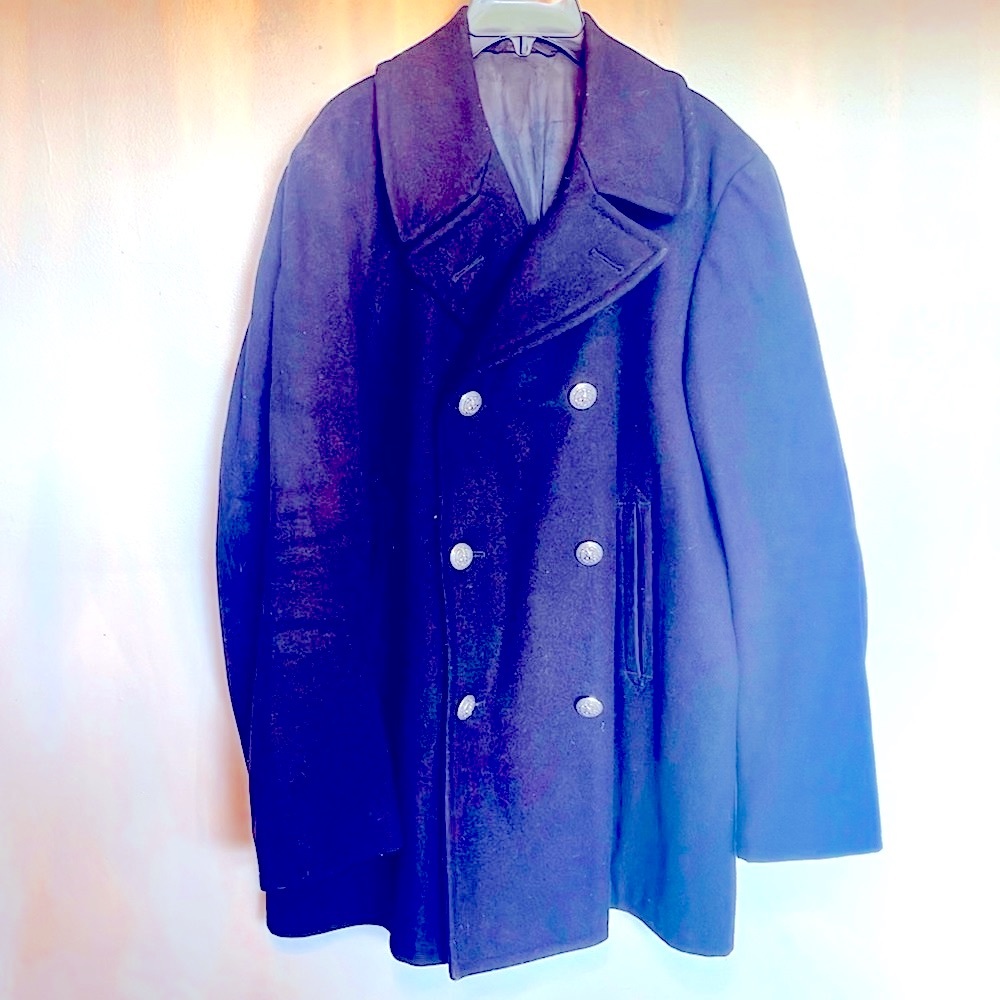 Wool Navy Blue Vintage Military Jacket